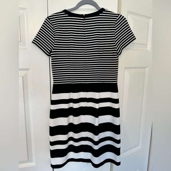 LOFT Black & White Stripe Dress Size 4 - Picture 2 of 5